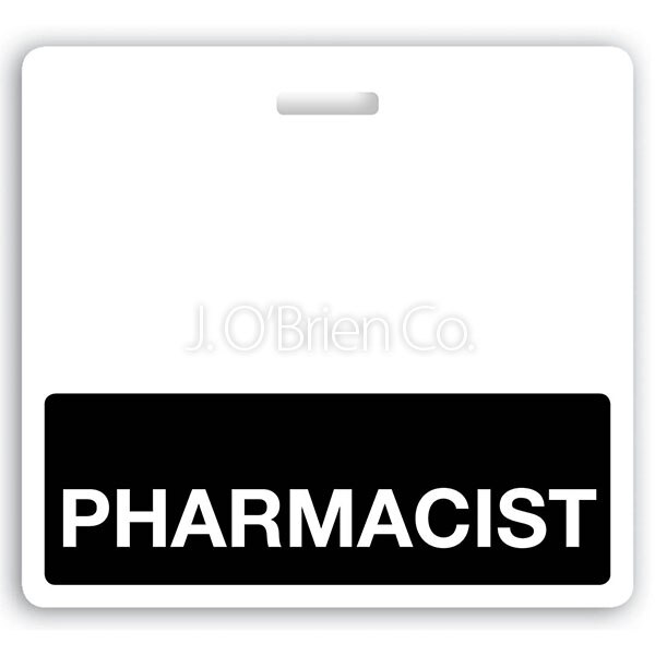 Brady 1350-2157 Black Horizontal PHARMACIST Badge Buddy | J